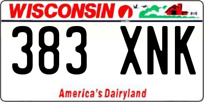 WI license plate 383XNK