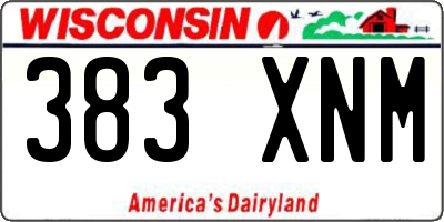 WI license plate 383XNM