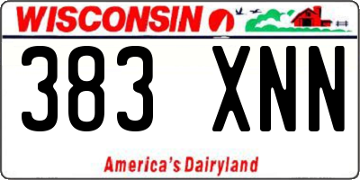 WI license plate 383XNN