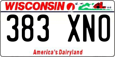 WI license plate 383XNO