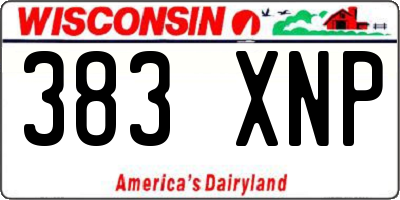 WI license plate 383XNP