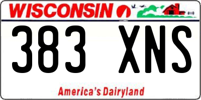 WI license plate 383XNS