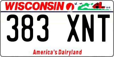WI license plate 383XNT