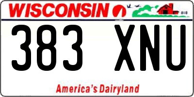 WI license plate 383XNU