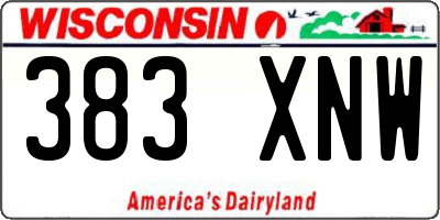 WI license plate 383XNW