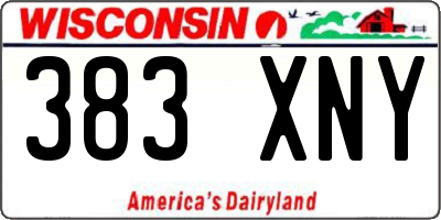WI license plate 383XNY