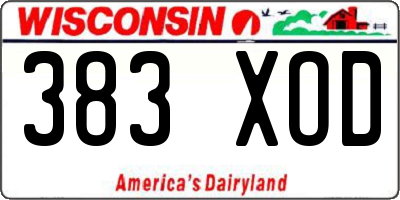 WI license plate 383XOD