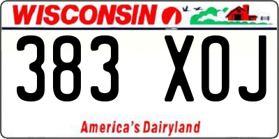 WI license plate 383XOJ