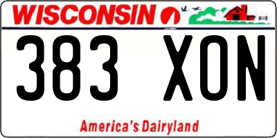 WI license plate 383XON