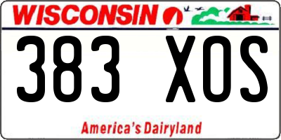 WI license plate 383XOS