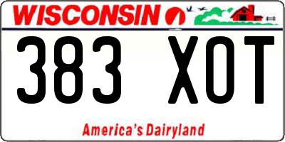 WI license plate 383XOT