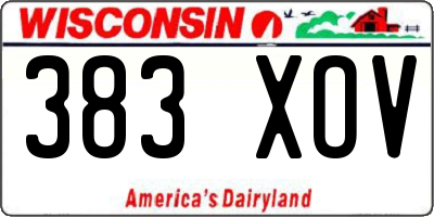 WI license plate 383XOV