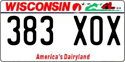 WI license plate 383XOX