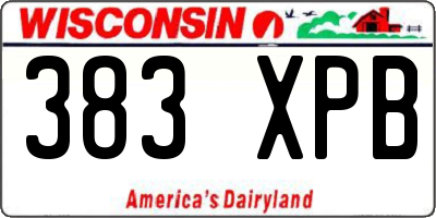 WI license plate 383XPB