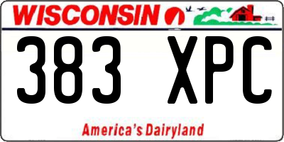 WI license plate 383XPC
