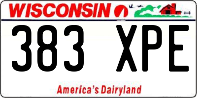 WI license plate 383XPE