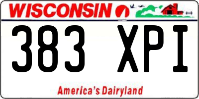 WI license plate 383XPI