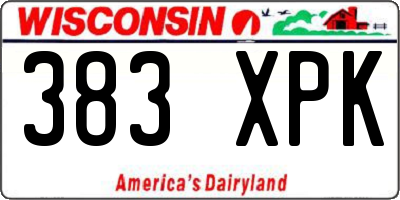 WI license plate 383XPK