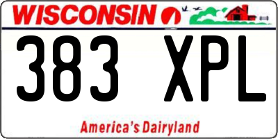 WI license plate 383XPL