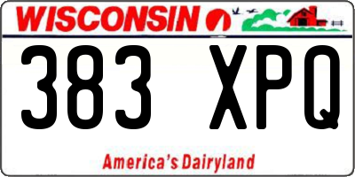 WI license plate 383XPQ