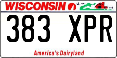 WI license plate 383XPR
