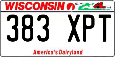 WI license plate 383XPT