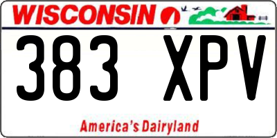 WI license plate 383XPV