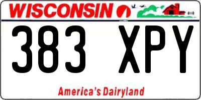 WI license plate 383XPY