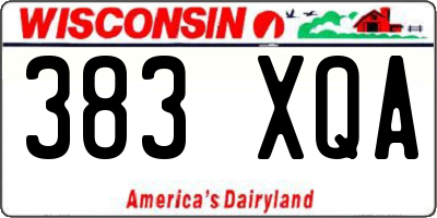 WI license plate 383XQA