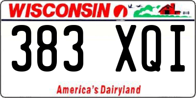 WI license plate 383XQI