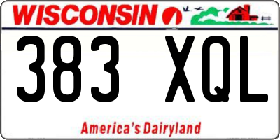 WI license plate 383XQL
