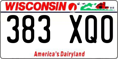 WI license plate 383XQO