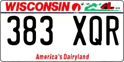 WI license plate 383XQR