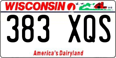 WI license plate 383XQS