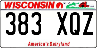 WI license plate 383XQZ