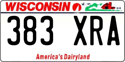 WI license plate 383XRA