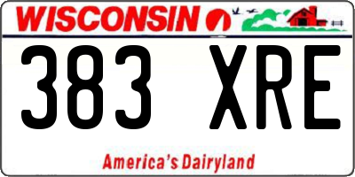 WI license plate 383XRE