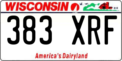 WI license plate 383XRF