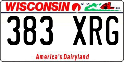 WI license plate 383XRG