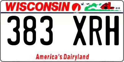WI license plate 383XRH
