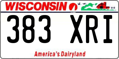 WI license plate 383XRI