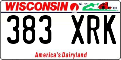 WI license plate 383XRK