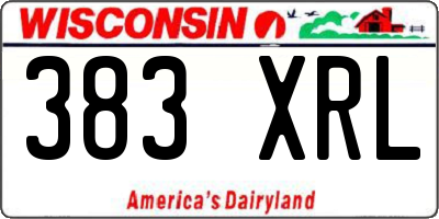 WI license plate 383XRL