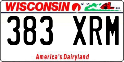 WI license plate 383XRM