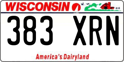 WI license plate 383XRN