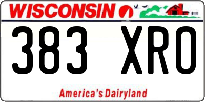 WI license plate 383XRO