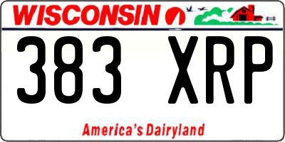 WI license plate 383XRP