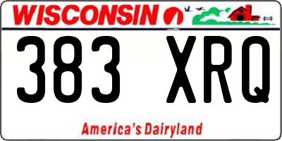 WI license plate 383XRQ