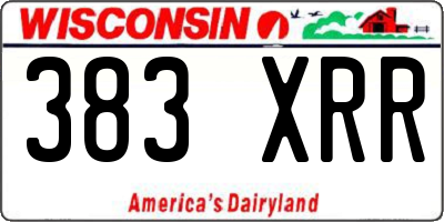 WI license plate 383XRR