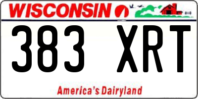 WI license plate 383XRT